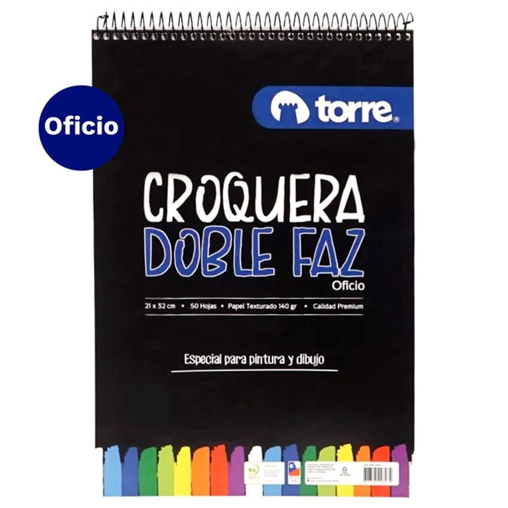 Croquera Doble Faz Oficio Imagia 50 Hojas 21 x 32 Cm Torre